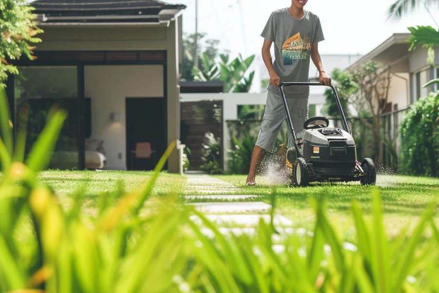 cordless self propelled lawn mower